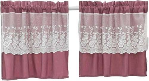 Küchenvorhänge,Kurze Vorhänge, Kleine Vorhänge, kurzes Fenster, kein Lochen, Schlafzimmer, Verdunkelungsvorhänge, Schrankvorhänge, schwebendes Fenster, for Schlafzimmer, Wohnzimmer, Verdunkelungsvorhä