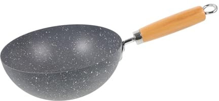 LAPYAPPE Padella Piccola Antiaderente Con Rivestimento Effetto Marmo Wok in Ferro Leggero Con Manico Ergonomico Adatta Per Cucina Domestica e Accessori Per Fornelli