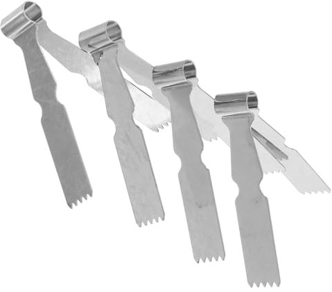 Mikinona 4 Pezzi Pinze per Alimenti Inossidabile per Pane e Dolci Design Compatto e Antiscivolo Cucina