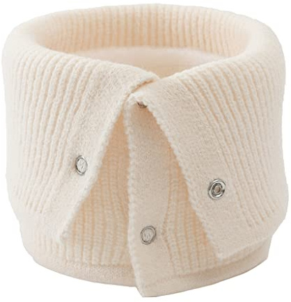 Écharpe cache-cou avec fermeture à bouton - Écharpe tricotée pour femme - En laine - Cache-cou décoratif - Chaud pour l'hiver - Pour enfants