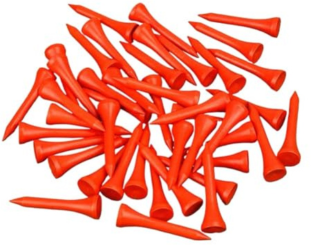 IUVYTA 100 Stück 42 MM farbige Holz Golf Tees Holz Zubehör(Orange)