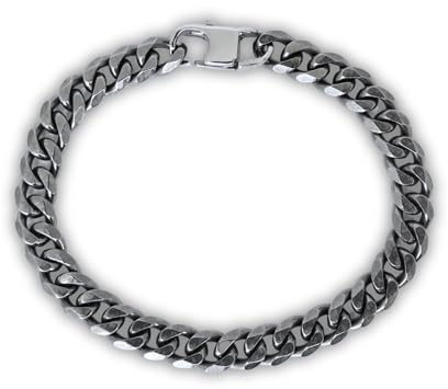 Lunara Atelier Titan Armband, Panzerkette 7 mm, Gliederkette, 100% reines TITAN, für empfindliche Haut, hypoallergen, schlicht und robust