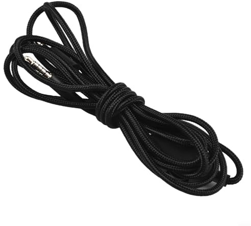 Câble auxiliaire de rechange pour casque GPro X G233 G433, cordon audio de 2 m avec contrôle du volume et interrupteur muet, compatible avec PC de jeu et ordinateur portable (noir)
