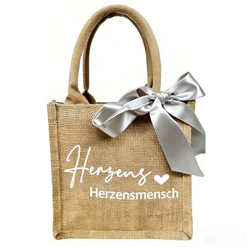 RunFar shop Jutetasche Kleine Auszeit Geschenktasche Jute Kleinigkeit Tasche Geschenkidee Kleine Auszeit Jute-Geschenktasche, Naturleinen Einkaufstasche
