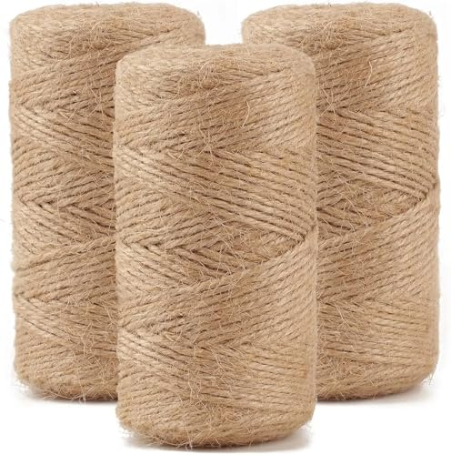 LADFRTYU Cordel De JardíN Cordel de Yute, Cuerda 1,5 mm, cáñamo Fino for Embalaje decoración Bodas artísticas for Envolver Plantas jardinería(50m Length)