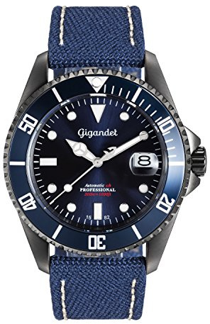 Gigandet Herrenuhr Automatik Analog mit Ledertextil-Armband Sea Ground G2-022