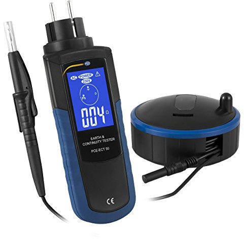 Comprobador de instalaciones digital para medir resistencia a tierra con pantalla LCD CAT III IP40 PCE Instruments PCE-ECT 50