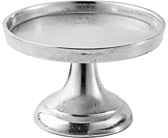 Dekoteller Schale Dekoschale Servierplatte Etagere Rund, Metall Aluminium Silber Luxus, Deko Dekoration Tischdeko Modern, für Wohnzimmer und Küche S 19,5 cm