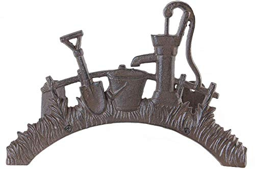 Wand Schlauchhalter aus Gusseisen - 29 x 18,5 x 14 cm - Garten Schlauchhalterung Metall Wand Halterung Antik