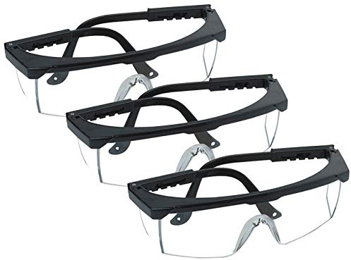 ChiliTec Schutzbrille mit Seitenschutz, 3 Stück | Augenschutz Profi Protect, Überbrille für Brillenträger, Für Baustelle Werkstatt Labor