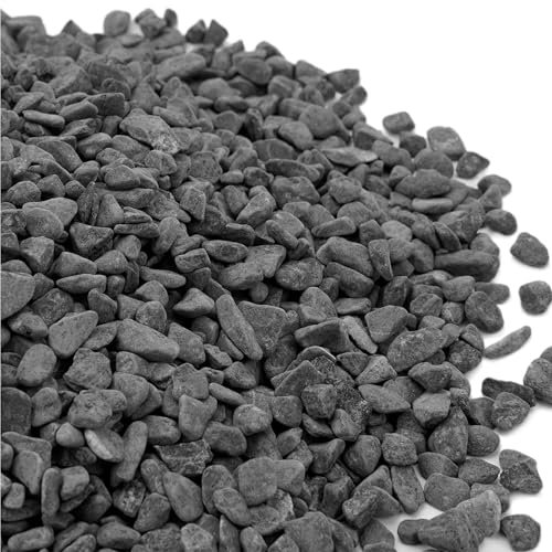 Canto Rodado Negro 20/40, 25 Kilos, Piedras Decorativas para Jardín, Ayuda contra Cambios Bruscos de Temperatura, Mejora el Drenaje, Mantiene la Humedad del Suelo