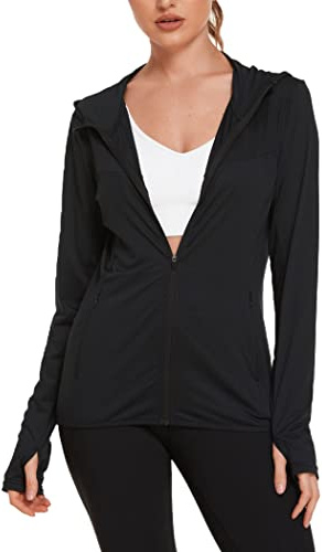 COOrun Women's UPF 50+ Sun Protection Hoodie Running Jackets