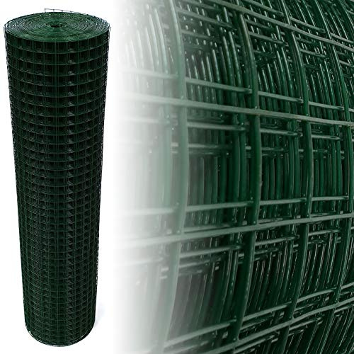 Garmix Volierendraht Maschendraht 4-Eck Drahtgitter Drahtzaun Grün 25x25mm (200cm x 15m 1,45mm)