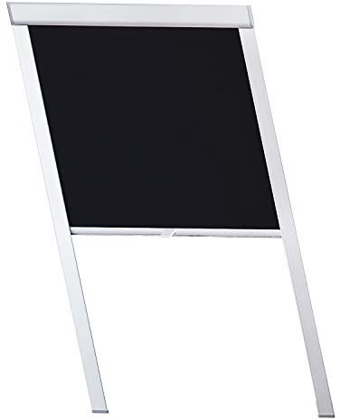 Lospitch Dachfenster Verdunkelungsrollo Schwarz Thermo-Rollo, 100% Verdunkelung, Silberne Seitenschienen, kompatibel mit Fenster Systeme Dachfenster GGL, GPU, GTU, GXU, GHU(50.7x97.4cm, 206)