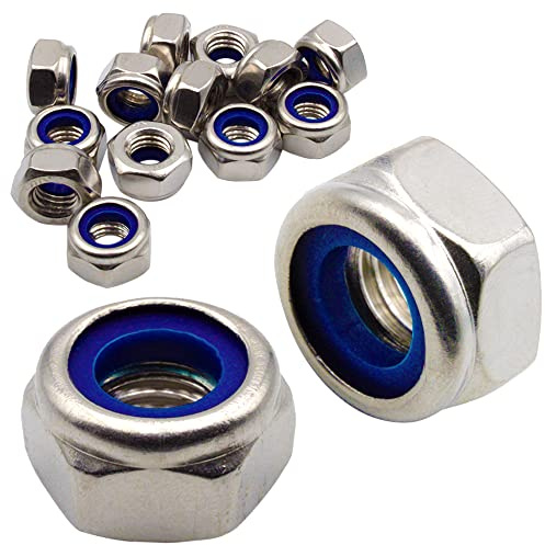 Ecrou Nylstop M8 : 50 Pièces Frein Autobloquant Indesserable avec Bague Nylon de Blocage Inox A2 pour Rondelles Vis et Boulon | Anti-Rouille Usage Extérieur - Intérieur | Recharge Zip PROTORX