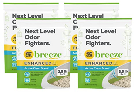 Purina Tidy Cats Breeze Litter Pellets, Enhanced Litter Pellets 3.5 lb (Pack of 4)