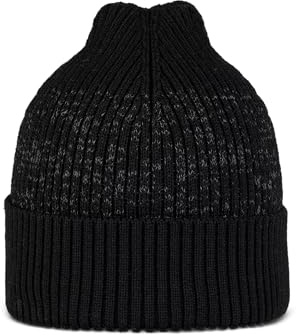 Buff®| Merino Active Mütze Männlich Weiblich Erwachsene, Merinowolle, Wandern, Outdoor, Nachhaltig, Leicht, Dick, Reflektierend, Einheitsgröße, Schwarz