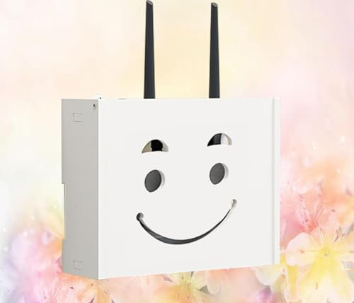 Router-Aufbewahrung,WLAN Box Verstecken Router Box Verstecken Wandregale Weiss Modern WandhäNgende Regale,B-22x20x8.5cm
