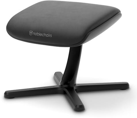 noblechairs Footrest V2.0, Black Edition, 45-Grad Neigung, Premium Materialien, High-Tech Vinyl Bezug, Schwarz