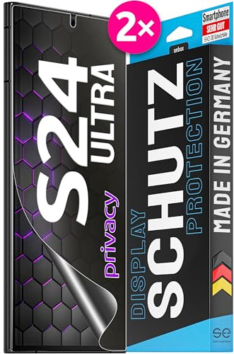 3D Pellicola protettiva per schermo per Samsung Galaxy S24 Ultra Privacy [2 pezzi | smart engineered] - Anti-Spia, Case-friendly, Non Vetro Temperato ma Pellicola Protettiva TPU, Anti-spy