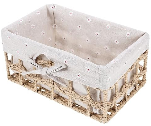 Zerodeko Aufbewahrungskorb Aus Rattan Körbe Diverse Organizer Erntekorb Desktop-spielzeugkoffer Aufbewahrungskoffer Für Spielzeug Brotkorb-aufbewahrung Dekorativer Korb Stroh Spitze Kasten