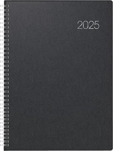 BRUNNEN Buchkalender Modell 787 (2025), 1 Seite = 1 Tag, A4, 416 Seiten, Balacron-Einband, schwarz
