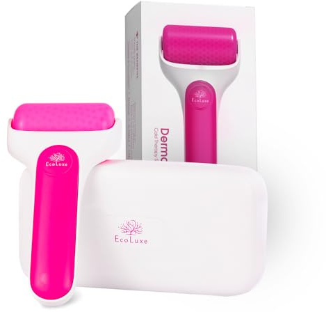 EcoLuxe Skincare Ice Roller- Premium Facial & Eye Massage Roller with Freezer Case for Extended Cooling, Pain & Shingles Relief, Reduce Puffiness & Redness, Lymphatic Drainage, & Sun Relief