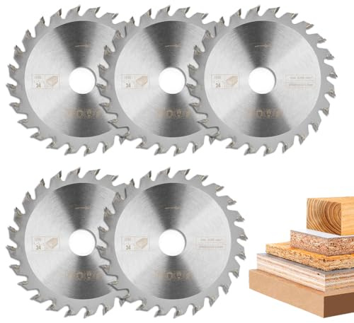 BALUGAEA 5 Stück Kreissägeblatt – 85x15 mm, 24 Zähne, Sägeblatt für Holz | HM-Kreissägeblatt geeignet für Handkreissägen zur Bearbeitung von Hartholz, Weichholz, MDF und Kunststoff