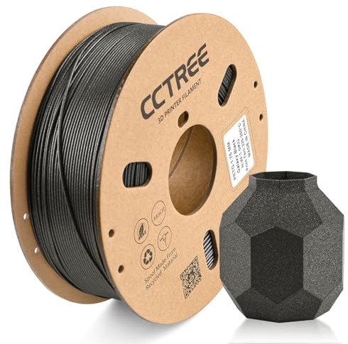CCTREE PETG 3D Drucker Filament 1,75 mm, Ausgezeichnete Zähigkeit, Maßgenauigkeit +/- 0.03mm, 1kg Spule (2.2lbs), für most FDM 3D Drucker, Galaxy Schwarz