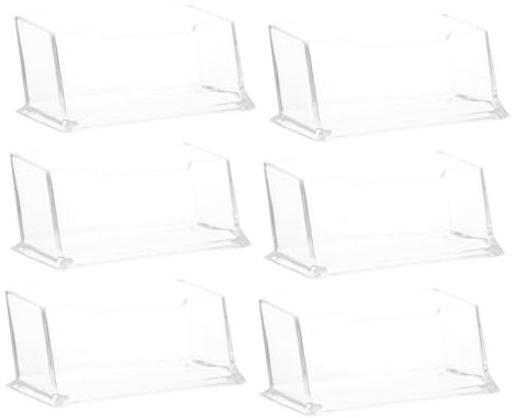 Lurrose 6stücke Kunststoff Visitenkartenhalter Transparenter Kartenständer Für Schreibtisch Büro Visitenkartenbox Karten Organizer Displaybox