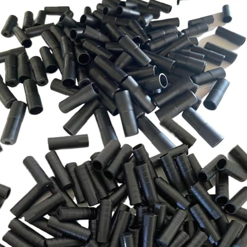 Amazleer 200 Schaltseil Endkappen Endkappen Bremszug für Fahrrad Bremszug Hülse und Schaltzughülle (100 Stück 5mm + 100 Stück 4mm) (200, Schwarz)
