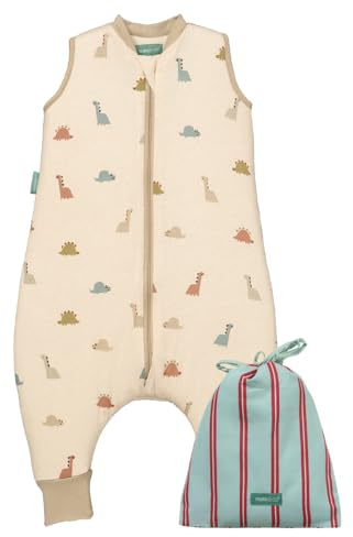 molis&co - Baby Schlafsack mit Füßen 2.5 TOG - Ganzjahres Schlafsack - Babyschlafsack mit Beinen - 100% Baumwolle (Oeko-TEX 100), Winterschlafsack Premium Qualität - Dinos (117 cm)