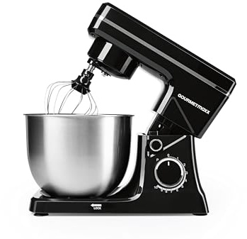 GOURMETmaxx Robot da cucina 3 in 1 | miscelatore/impastare e mescolare grazie alla ciotola e agli accessori | 5 pezzi potente frullatore con frusta e altro | Impastatrice elettrica [1500 W]