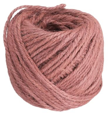 QUARKZMAN 164 Pies De Cuerda De Yute Natural, Cuerda Delgada De Jardín De 3mm, Cuerda De Planta Coloreada para Manualidades De Arte DIY, Envoltura De Regalo, Decoración, Empaque, Rosa