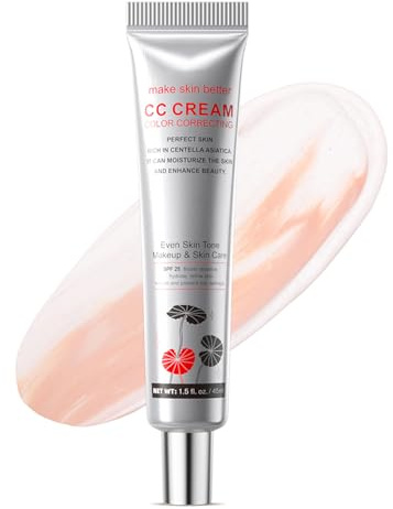 CC Creme mit Centella Asiatica, Farbkorrektur Foundation LSF 25, Getönte Gesichtscreme Strahlender Teint & Feuchtigkeit, Wasserfest & Langanhaltend CC Cream, Concealer Ebenmäßiger Hautton & Hautpflege