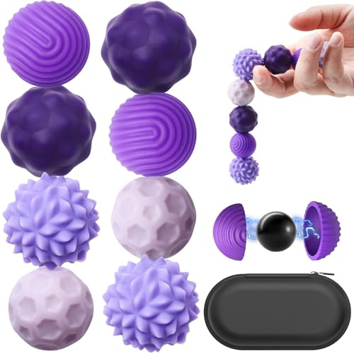 8 Stück Magnetische Fidget Toys, Magnetkugeln Anti Stress Bälle Silikon Sensorik Spielzeug, Magnet Anziehungskraft Stress Bälle mit Silikonhülle, Sensory Toy, Anti-Stress Fidget Toys für Stress, Angst
