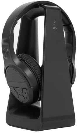 Casque TV sans Fil pour Seniors - Casques TV Bluetooth 5,3 & 2,4G Supra-Auriculaire avec Base d'émetteur Rechargeable (Optique/RCA/AUX), Grands Boutons, Son Hi-FI, 3EQ, Amélioration de la Voix