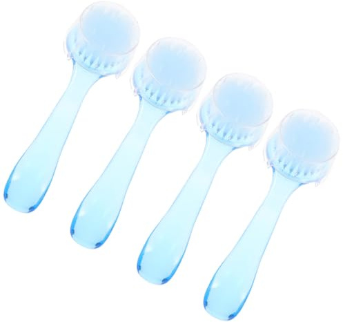 Alipis Set 4 Pezzi Spazzole per Pulizia Unghie Punta Tonda in Nylon e Plastica, Rimuove Polvere, Facili da Trasportare per Manicure e Salone