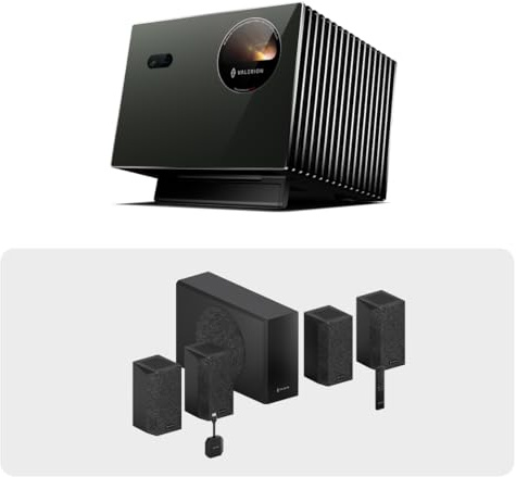 VisionMaster Pro2 Triple Laser 4K Projector, IMAX Enhanced, 3000 ISO Lumens, 15000:1 Contrast, Optical Zoom, HDR10+, 4ms Low Input Lag, Includes ThunderBeat Surround Sound System