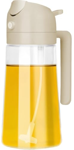 HUZNA Pulverizador de Aceite para Cocinar,1PCS Pulverizador Aceite Spray 470ml,2 en 1 Aceitera y Pulverizadora,Vertedor Dispensador de Aceite de Oliva,para Freidora de Aire, Barbacoa