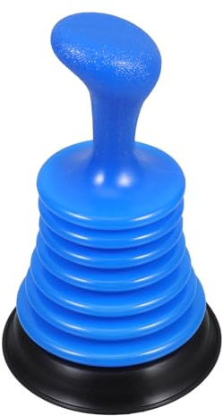 BUGUUYO Blue Small Toilet Suction Plunger for Bathroom Kitchen Sink Drain, High Pressure Drain Unclogging Tool for Shower Bathtub Pipe Cleaning