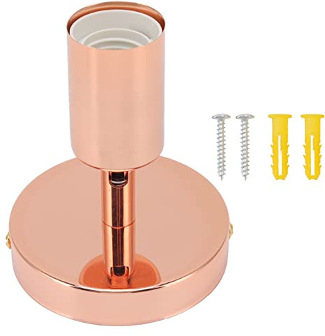 LIZEALUCKY Douille d'ampoule de décoration en fer, Base de lampe murale réglable à 180 degrés, chambre à coucher, salon (Ou Rose)