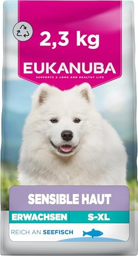 EUKANUBA Sensitive Skin Cibo per cani con pesce oceanico - Mangime secco ipoallergenico Special Care per cani con pelle sensibile, 2,3 kg