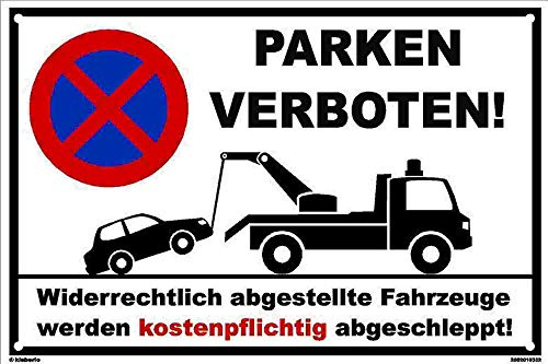 Parkplatz Schild 60 x 40 cm -Parken verboten- mit 4 Bohrungen