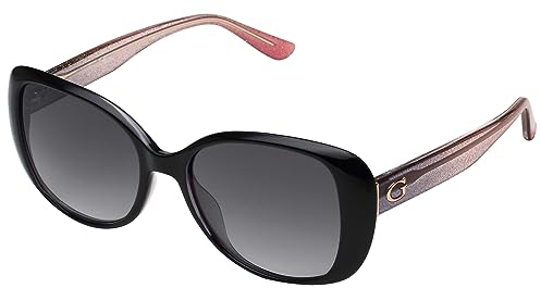Guess Unisex-Erwachsene GU7554 01B 54 Sonnenbrille, Schwarz (Nero Lucido/Fumo Grad)