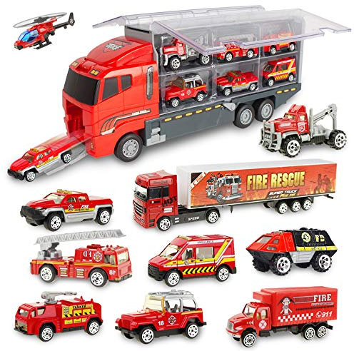 Jenilily Feuerwehrauto Krankenwagen Feuerwehr Groß Autos Spielzeug ab 2 3 4 5 Jahr Kinder Junge Mädchen