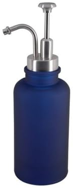 Spirella Yoko Soap Dispenser with Stainless Steel Pump Disinfectant Dispenser Glass 300 ml Long Lasting and Robust Blue