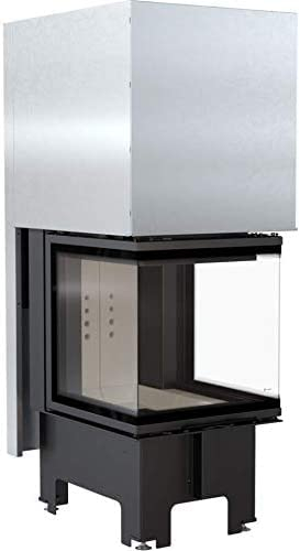 KRATKI Kamineinsatz NBC | Heizeinsatz 8kW | 147 x 57,6 cm | Eckkamin mit dreiseitiger Feuersicht | Doppeltüröffnungssystem Guillotine nach Links & rechts | 2.BimSchV 15a B-Vg | Ideal für Zuhause