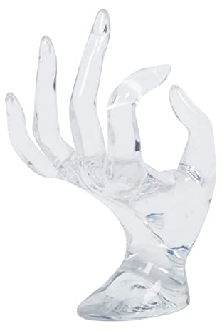 Hoshisea Ohrringe Halter Stand Hand OK, Hand Schmuckständer, Schmuckhalter Hand Ringhalter, für Aufbewahrung von Ringen, Ohrringen, Armbändern, Halsketten（Transparent）