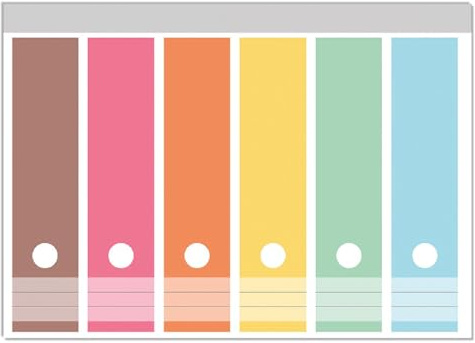 Wallario Ordnerrücken Sticker Regenbogen in Pastelltönen - Größe 6 Stück, Rückenschilder für 6 breite Ordner, Klebeetiketten